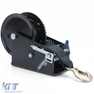 Premium Handwinde mit Gurt 1500kg 8 Meter schwarz, geeignet für Autoanhänger-image-6200039