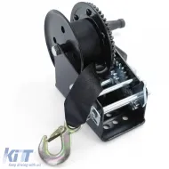 Premium Handwinde mit Gurt 1500kg 8 Meter schwarz, geeignet für Autoanhänger-image-6200041