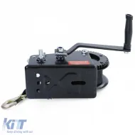 Premium Handwinde mit Gurt 1500kg 8 Meter schwarz, geeignet für Autoanhänger-image-6200044