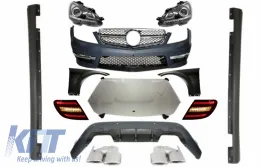 image-59-Prikladno za MERCEDES W204 (2007-2012) C-klasa Facelift C63 A-Design Kompletna pretvorba Retrofit Body Kit sa Xenon Facelift Prednja svijetla+ LED stražnjim svjetlima