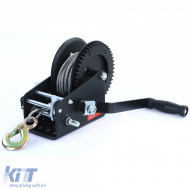 Professional hand winch black with wire rope 1500kg 10 meters