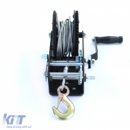 Professionelle Handwinde schwarz mit Drahtseil 1500kg 10 Meter-image-6191957