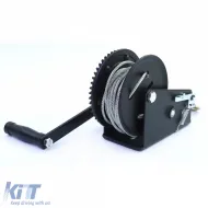 Professionelle Handwinde schwarz mit Drahtseil 1500kg 10 Meter-image-6191959