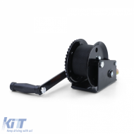 Profi 600kg Handwinde mit 8 Meter Gurt Schwarz, geeignet für PKW Anhänger-image-6199401