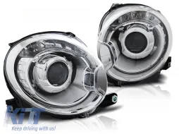 image-3-PROJECTOR HEADLIGHTS CHROME fits FIAT 500 07-15