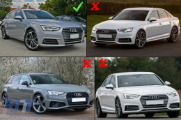 Prosthíkh Spoiler profulaktíra mprostá cheílos katállhlo gia Audi A4 B9 8W Sedan Avant (2016-2018) Piáno Mavro-image-6071171