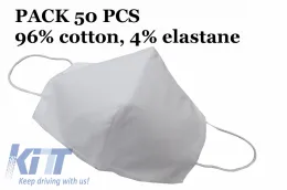 image-3-Protección facial 50 Triángulo 96%algodón 4%elastano 2 capas Unisexo Lavable