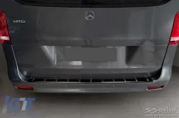 Protecteur Avisa renforcé adapté pour le pare-chocs arrière de Mercedes V-Class W447, Vito, Marco Polo 2014-2019, après 2019 avec coffre à ouverture vers le haut, noir-image-6129822