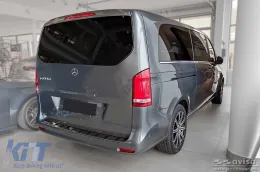 Protecteur Avisa renforcé adapté pour le pare-chocs arrière de Mercedes V-Class W447, Vito, Marco Polo 2014-2019, après 2019 avec coffre à ouverture vers le haut, noir-image-6129824