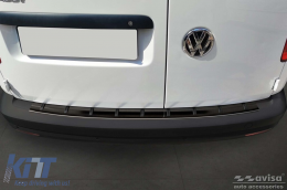 Protecteur Avisa renforcé adapté pour pare-chocs arrière de Volkswagen Caddy 2003-2020, Caddy Maxi 2003-2015, après 2015, noir-image-6212054