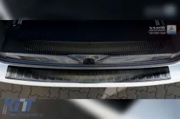 Protecteur de pare-chocs arrière Avisa adapté pour Volkswagen Transporter T6, T6.1, Caravelle T6, T6.1 2015-2019, après 2019, avec une porte arrière, laqué noir-image-6211859