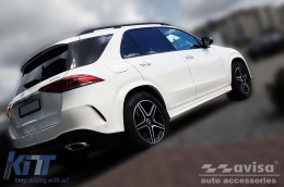 Protector Avisa adecuado para el parachoques trasero del Mercedes GLE W167, A Design después de 2019, color carbono-image-6129791