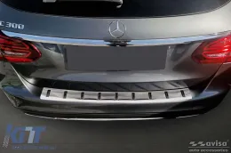 Protector Avisa reforzado adecuado para el parachoques trasero de Mercedes C-Class W205 familiar 2014-2021, cromo-image-6212020