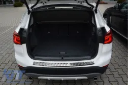 Protector de parachoques trasero Avisa adecuado para BMW X1 F48 2015-2021, cromo-image-6129464