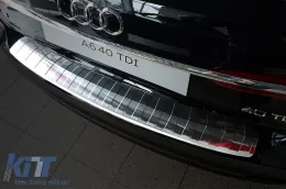 Protector de parachoques trasero Avisa adecuado para Audi A6 C8 Avant después de 2018 con parachoques estándar o S-line, cromo-image-6129519