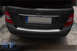Protector de parachoques trasero Avisa adecuado para Mercedes Clase C W204 familiar, A Design 2007-2011, cromo-image-6129586