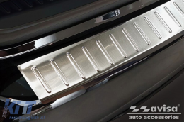 Protector de parachoques trasero Avisa adecuado para Mercedes Clase C W205 familiar 2014-2021, cromo-image-6129621