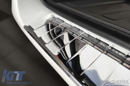 Protector de parachoques trasero Avisa adecuado para Mercedes V-Class W447, Vito, Marco Polo 2014-2019 con dos puertas traseras y maletero de apertura hacia arriba, cromo-image-6129665