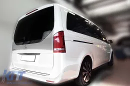 Protector de parachoques trasero Avisa adecuado para Mercedes V-Class W447, Vito, Marco Polo 2014-2019 con dos puertas traseras y maletero de apertura hacia arriba, cromo-image-6129666
