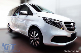 Protector de parachoques trasero Avisa adecuado para Mercedes V-Class W447, Vito, Marco Polo 2014-2019 con dos puertas traseras y maletero de apertura hacia arriba, cromo-image-6129667