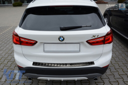 Protector de parachoques trasero Avisa adecuado para BMW X1 F48 2015-2019, después de 2019, cromo-image-6129700