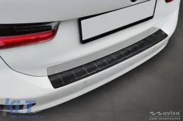 Protector de parachoques trasero Avisa adecuado para BMW Serie 3 G21 Touring 2018-2022, lacado en negro-image-6129759