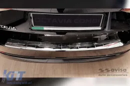 Protector de parachoques trasero Avisa adecuado para Skoda Octavia Combi después de 2019, Octavia RS después de 2020, cromo-image-6211824