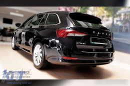 Protector de parachoques trasero Avisa adecuado para Skoda Octavia Combi después de 2019, Octavia RS después de 2020, cromo-image-6211826