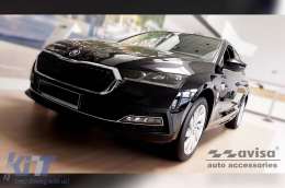 Protector de parachoques trasero Avisa adecuado para Skoda Octavia Combi después de 2019, Octavia RS después de 2020, cromo-image-6211827