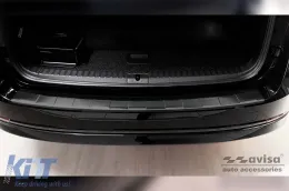 Protector de parachoques trasero Avisa adecuado para Skoda Octavia Combi después de 2019, Octavia RS después de 2020, lacado negro-image-6211961
