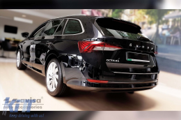 Protector de parachoques trasero Avisa adecuado para Skoda Octavia Combi después de 2019, Octavia RS después de 2020, lacado negro-image-6211963