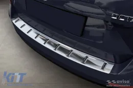 Protezione Avisa rinforzata adatta per paraurti posteriore di Skoda Octavia Combi 2016-2019, cromo-image-6212028