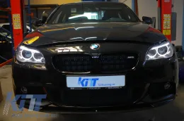 Provoleís Angel Eyes LED Bi-Xenon gia BMW Seirá 5 F10 F11 2011-2013 Mávroi-image-6027087
