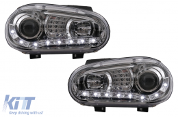Provoleís LED DRL gia VW Golf 4 09.1997-09.2003 Fóta iméras Chrome-image-6105374