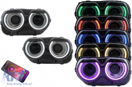 Provoleís LED gia Dodge Challenger 2015-2023 Mávroi gia dipló provoléa alogónou Fóta RGB-image-6111094