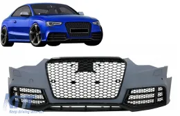 image-27-Przedni zderzak Dla AUDI A5 8 T Facelift 2012-2016 wygląd RS5 z Plaster miodu Kratki