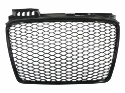 image-74-Przednia kratka dla AUDI A4 B7 2004-2008 grill błyszczący czarny Honeycomb RS4 Look
