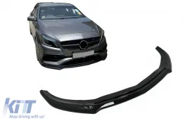 image-30-Przedłużenie wargi przedniej dla Mercedesa A W176 AMG Facelift 15-18 Czarny błyszczący