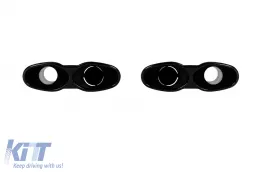 Puntas de escape lacadas en negro tipo 65 adecuadas para Mercedes Clase S W221 2005-2013, Clase E W211 2002-2008, W212 2009-2016, CL C216 2006-2014, ML W164 2005-2011-image-6151021