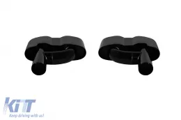 Puntas de escape lacadas en negro tipo 65 adecuadas para Mercedes Clase S W221 2005-2013, Clase E W211 2002-2008, W212 2009-2016, CL C216 2006-2014, ML W164 2005-2011-image-6151023
