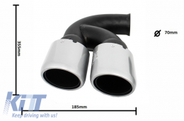 Puntas Escape para Porsche Cayenne 92A V6 V8 Gasolina 05.10-09.14 GTS Look-image-5987933