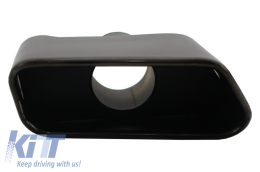 Puntas silenciador escape para BMW 5 Series F10 F11 11-17 Performance 550i Look negro-image-6025091