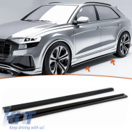 Q8 Side Skirts Lower Lip Piano Black ABS / 2018 - up (4 Pieces) - DTSSA6025851