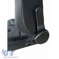 R8 Style kagylóülés PVC fekete fehér varrással pár 2 db-image-6293559