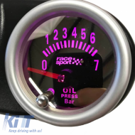 Racesport olajnyomásmérő óra, tükrös hatású, füstös, 52mm, 7 színű világítással-image-6300664