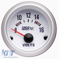 image-39-Racesport voltmérő, fehér, 52mm, 12V, GAUG484