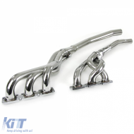 Racing stainless steel exhaust manifold fits 5 Series BMW E34 520i 24V + 525i 24V M50-image-6209552