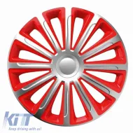 image-35-Radabdeckungen 14'' Trend 101379 Silber & Rot CBX 4 Teile