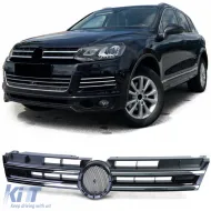 image-65-Radiator Grille Black Chrome for VW Touareg 2 7P Pre-facelift 10-14