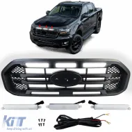 image-36-Radiator grille black double bar with LED fits Ford Ranger T8 19-23 2.0 TDCi